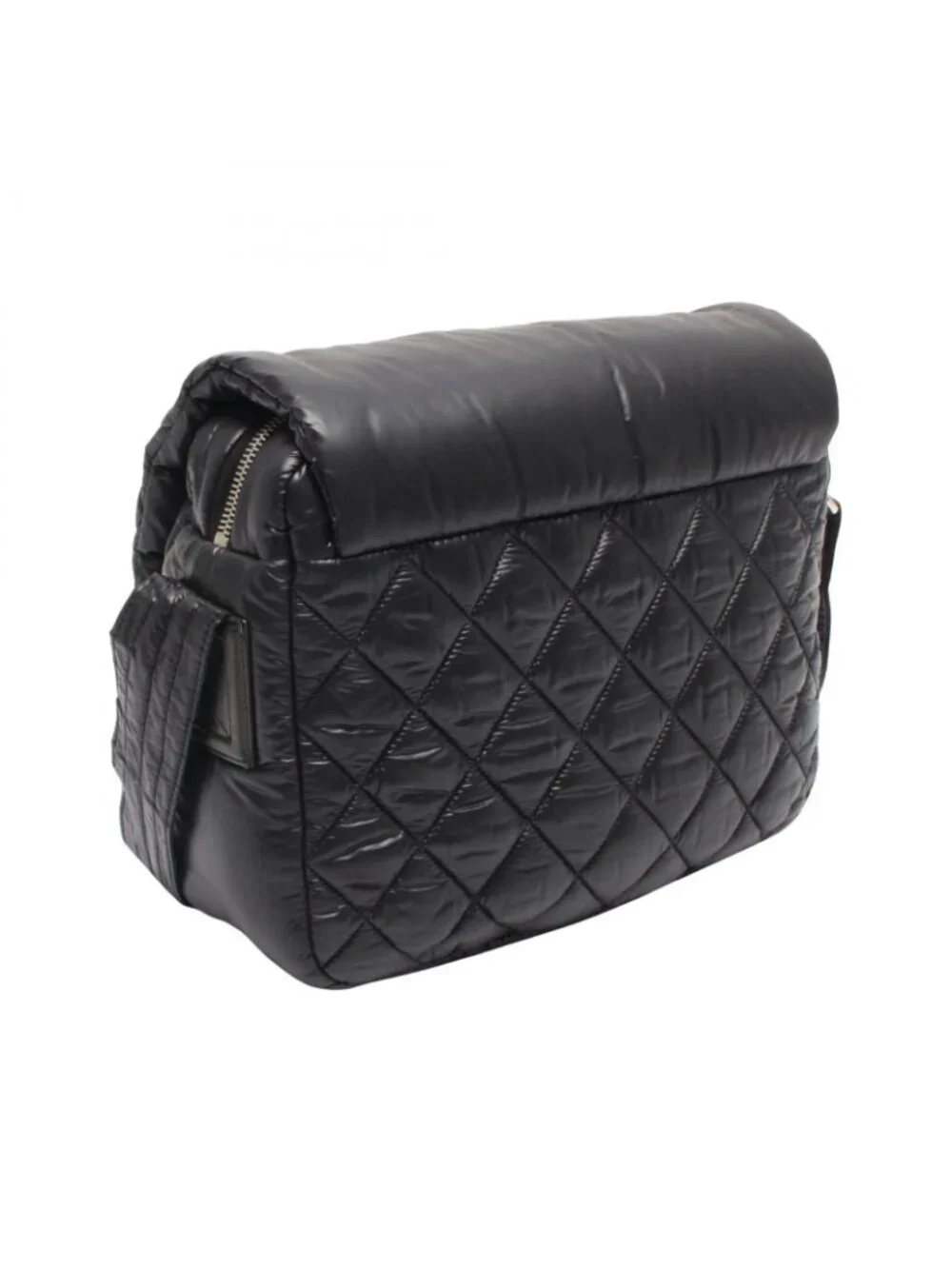 Chanel Shoulder Bag Coco Cocoon Small Messenger Black Nylon Leather